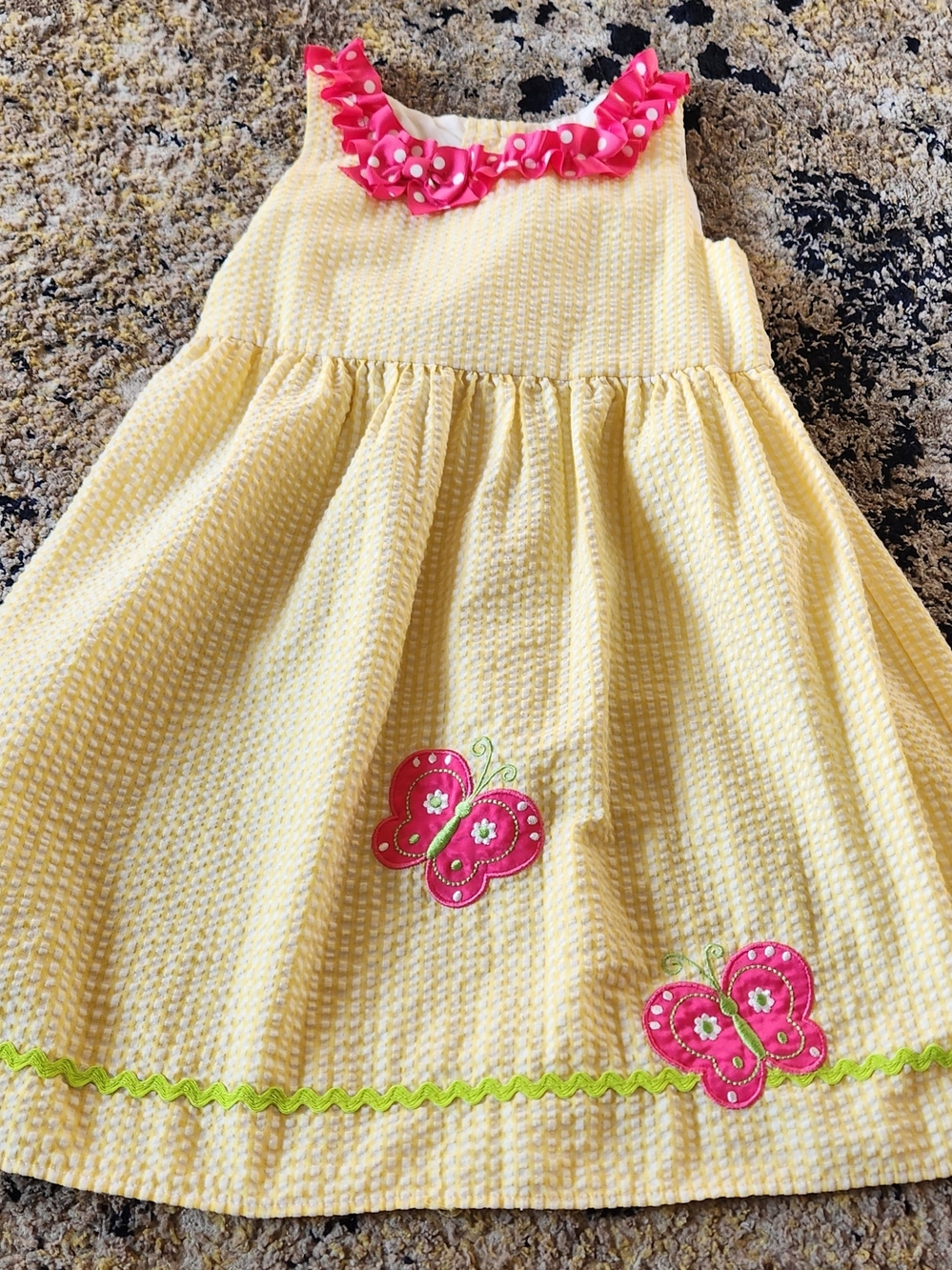 Emily Rose Yellow Dress with Pink Butterfly Accents
